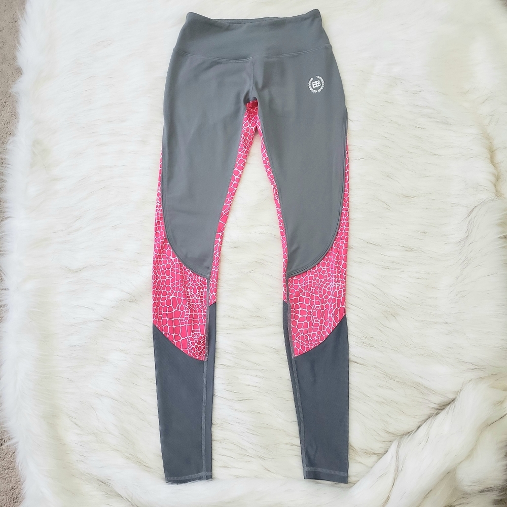 Body Engineers Animal Print Mesh Running Leggings Tights Pants Women's XS